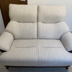 【商談中】※スツール付へ変更　ニトリ　布張りソファ　コウテイ　２人掛け　
