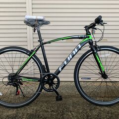 新品★未使用　クロスバイク　700×28C　シマノ製6段変速  ブラック/グリーン