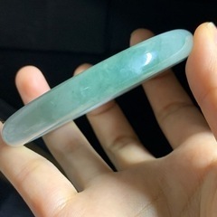 本翡翠バングル わかめ色 ミャンマー産 糯種