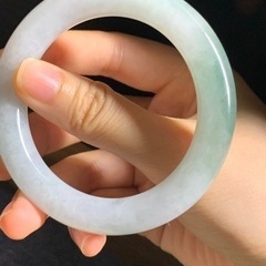 本翡翠バングル わかめ色 ミャンマー産 糯種