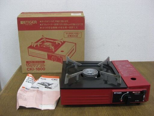 TIGER タイガー 卓上型 カセットコンロ ハイパワフル CKI-1800 レッド