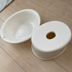 百均　小さめの風呂桶　お風呂椅子　未使用