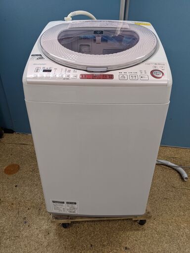 洗濯機 シャープ 家族用 8㎏ 2016年製 ES-TX8AKS プラズマクラスタ SHARP ファミリーサイズ
