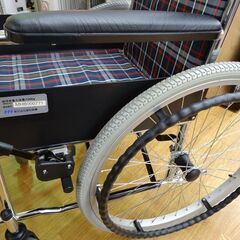 車イス 自走式 美品☆ 美和商事 リーズ チェック柄ネイビー 自走・