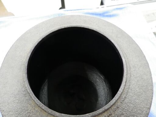 茶道具 菊地政光作 茶釜 筒型 竹紋 鉄製 西岡店 茶道具 風炉釜 風炉