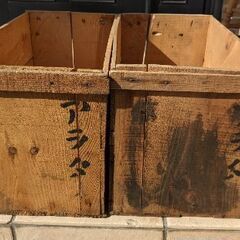【ネット決済】レトロ木箱　2個セット