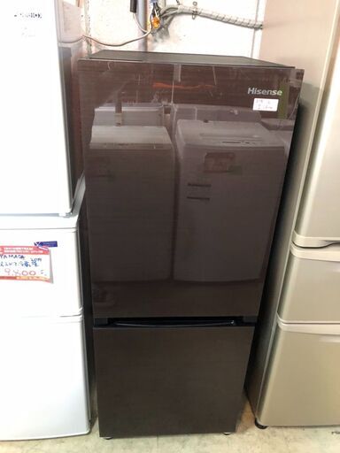 ☆中古 激安！！￥16,800！！＜お得商品！＞Haier　154㍑2ドア冷蔵庫　家電　2019年製　HR-G1501型　幅48cmｘ奥行58cmｘ高さ123cm　【BBK084】