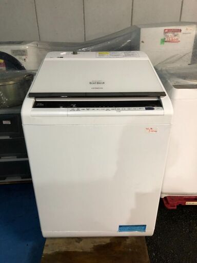 ☆中古 激安！！￥6,800！！HITACHI　日立　12kg洗濯機　家電　乾燥機付き　BW-DV120CE6型　幅65cmｘ奥行65cmｘ高さ106cm　【BBK085】