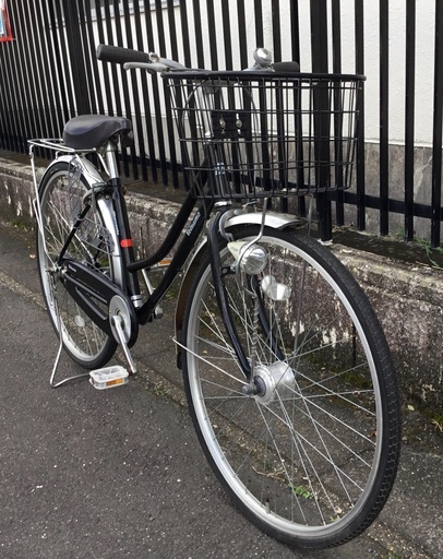 整備・良品＞丸石サイクル・27インチ自転車、変速なし 一文字ハンドル