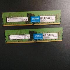 美品　Crucial　DDR4-3200 16GB 2枚　デスク...