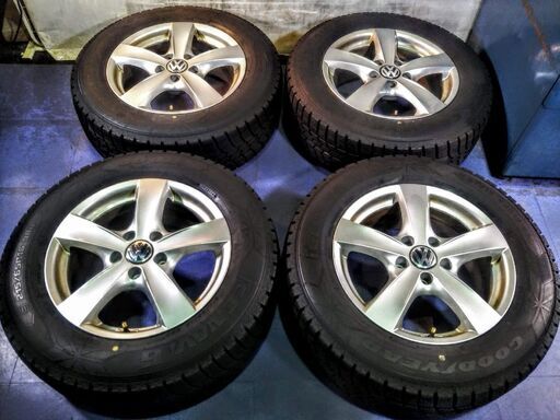 冬 VW ティグアン【富山】16インチ PCD112 ワーゲン シャラン ビートル T-ROC 冬 215/65R16 日本製 スタッドレス 中古 ４本 社外アルミホイール