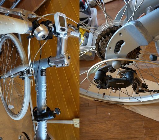 アルミ折りたたみクロスバイク WACHSEN700C シマノ6段変速 室内保管品