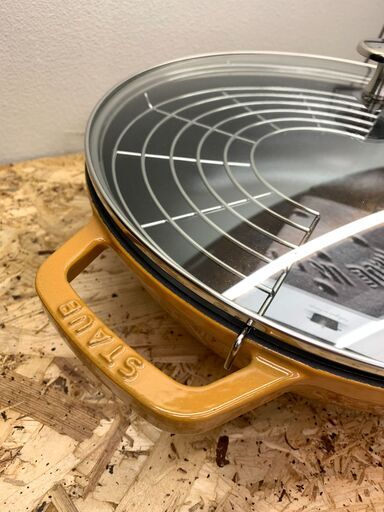 STAUB ストウブ マルチパン 30cm ガラスフタ付 マスタード C2111011