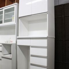 ニトリ 組み合わせキッチンボード リガーレ 幅80センチ ハイタイプ スリムタイプ 2019年製 NITORI 食器棚 中古家具 店頭引取歓迎 R4541)