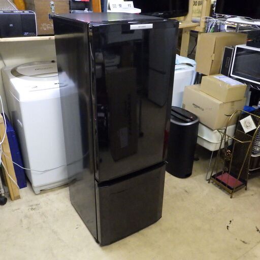 格安！店舗受け渡し可能　三菱 168L 2ドア冷蔵庫 サファイアブラック MITSUBISHI MR-P17W-B 動作品　安心の一カ月動作保証♪