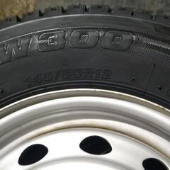 2021年製BSスタッドレス　W300 145/80R12 80/78N 新品スタッドレス中古スチールホイール組　軽トラ軽バス