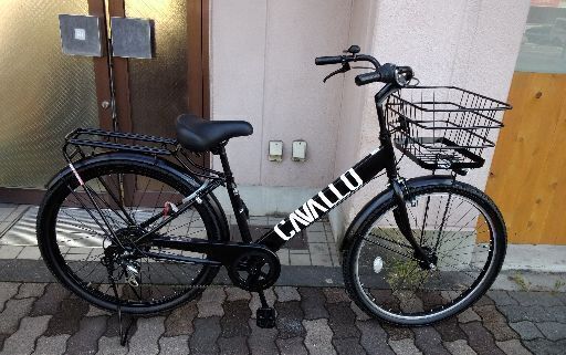 美品☆CAVALLO[カバロ]27.5吋 シティーバイク 外装6段/LEDオート/ブラック