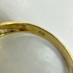 中古品】k18 デザインリング 11.5号 2.7g［205］