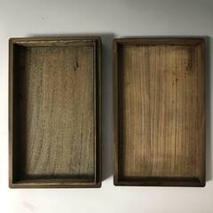 ⭕⭕⭕KI2/86　時代物【 初代 半藤逸我 刀 】逸我刀 木箱 24×15cm 文箱 書道具 硯箱 木彫 竹彫 彫刻 彫工会 工芸 美術 山水図 空箱 道具箱⭕⭕⭕