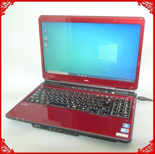 即使用可能 レッド 赤 ノートパソコン 中古良品 16型ワイド NEC LaVie PC-LL550WG1KR Core i3 4GB 500G DVDRW 無線 Windows10 Office