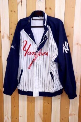 NY ニューヨークヤンキース スタジャン ウインドブレーカー LB NYヤンキース ビンテージ NEW YORK YANKEES APEX ONE