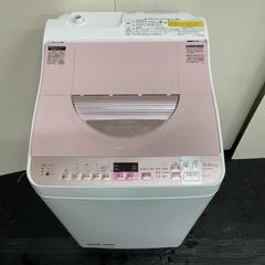 240 送料設置無料 オシャレピンク 乾燥付き SHARP 洗濯機