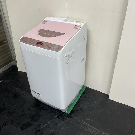 240 送料設置無料 オシャレピンク 乾燥付き SHARP 洗濯機