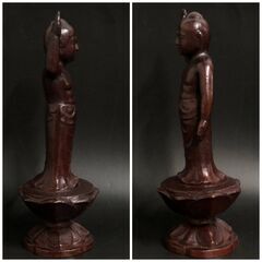 ⭕⭕⭕ka10/57 越智綱雄　鋳銅　誕生仏　高さ15.1cm 重さ774g 共箱　仏教美術　仏像　佛像　彫刻　オブジェ　越智 綱雄　彫刻家⭕⭕⭕