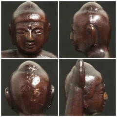 ⭕⭕⭕ka10/57 越智綱雄　鋳銅　誕生仏　高さ15.1cm 重さ774g 共箱　仏教美術　仏像　佛像　彫刻　オブジェ　越智 綱雄　彫刻家⭕⭕⭕