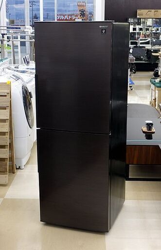 札幌市/清田区 SHARP/シャープ プラズマクラスター冷蔵庫 SJ-PD28E-T 2019年製 ブラウン系 2ドア 右開き 定格内容積280L 動作確認済 新品同様