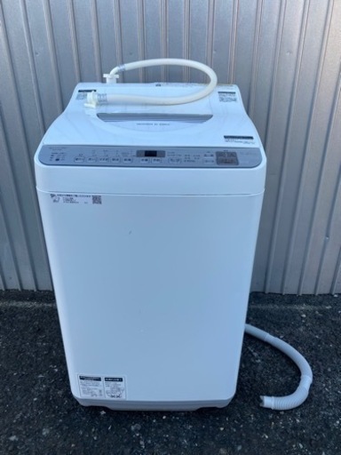 SHARP 縦型洗濯乾燥機 ES-TX5C-S 洗濯5.5kg 乾燥3.5kg ヒーター乾燥 2019年製 洗濯機 　の画像