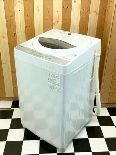 全自動洗濯機　TOSHIBA AW-5G6 2018年製　5.0kg　グランホワイト　風乾燥機能付き　単身様向け　住まい　洗濯