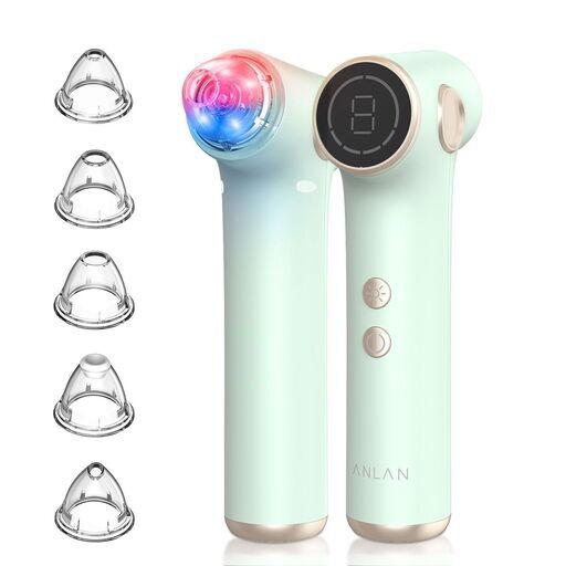 新品 特売だけ1380円 毛穴吸引器 赤青光エステ 5種類ヘッド 5段階吸引 LCDディプレイ 毛穴ケア 毛穴汚れ イチゴ鼻吸引 汚れ吸引 USB充電式 男女兼用
