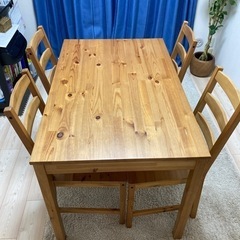 【お取引中】IKEA(イケア) テーブル＆チェア4脚(5点セット)