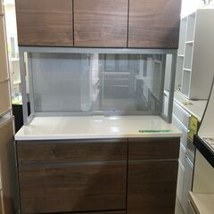 レンジボード　キッチンボード　システムキッチンボード　食器棚　パンチングメタル仕様　W1.200×D500×H2,000mm　Moiss加工　スロークローズレール　クリーニング済み レンジボード キッチンボード システムキッチンボード 食器棚