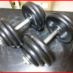 状態良好 IROTEC/アイロテック フラットベンチEX+アイアンダンベル60KGセット(片手30KG×2個)◆5kg×8/2.5kg×4/1.25kg×4/シャフトx2本 手渡し希望/自社配送可能（配送エリアについてお問い合わせください