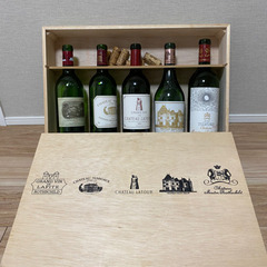 5大シャトー ワイン空瓶(コルク付き) 木箱入り セット