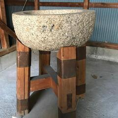 餅つき 石臼 杵  臼台