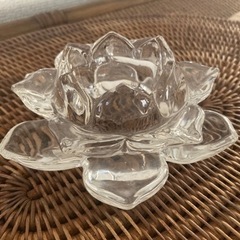 【蓮の花】ガラス製キャンドルホルダー(お譲り先が決まりました)