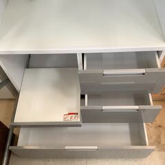 キッチンボード 食器棚 ハイタイプ WH×シルバー【ユーズドユーズ名古屋天白店】 J1208 キッチンボード 食器棚 ハイタイプ WH×シルバー【ユーズドユーズ名古屋