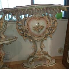 ロココ調家具　インテリアセット　姫　プリンセス　ピンク　クローゼット　台　テーブル　スタンド　小物　鉢植え