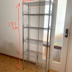 【交渉中】スチールラック　銀ラック　メタルラック　本棚