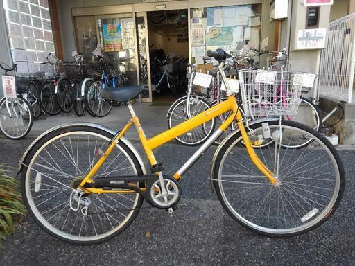 中古自転車１７５３　前後タイヤ新品！　２７インチ　６段ギヤ　ダイナモライト 中古自転車1753 前後タイヤ新品！ 27インチ 6段ギヤ ダイナモライト