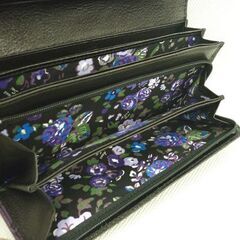 未使用 長財布 ANNA SUI ウォールデコ レディース パープル ウォレット アナスイ バラ 蝶 薔薇 バタフライ がま口 レザー 札幌 北20条店