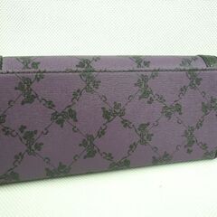 未使用 長財布 ANNA SUI ウォールデコ レディース パープル ウォレット アナスイ バラ 蝶 薔薇 バタフライ がま口 レザー 札幌 北20条店
