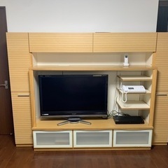 中古　大型テレビラック　木製オーク材