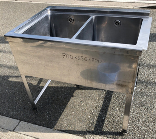 ⭐︎中古品　2槽シンク　900×650×800mm 厨房機器⭐︎