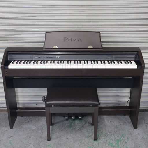 T072) CASIO 2013年製 PriviA PX-750BN オークウッド 電子ピアノ ベンチ付き キーボード 楽器 プリヴィア カシオ 自社配送・直取り限定
