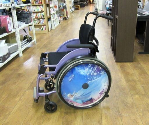 NISSIN SPORTS 自走式車椅子 車イス 介護 折り畳み パープル アナ雪