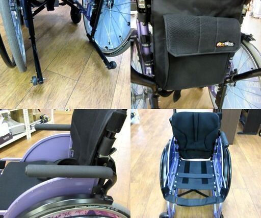 NISSIN SPORTS 自走式車椅子 車イス 介護 折り畳み パープル アナ雪